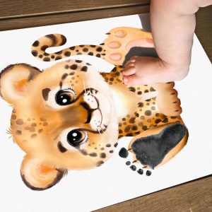 Personalised Baby Cheetah Footprint Kit For Baby2
