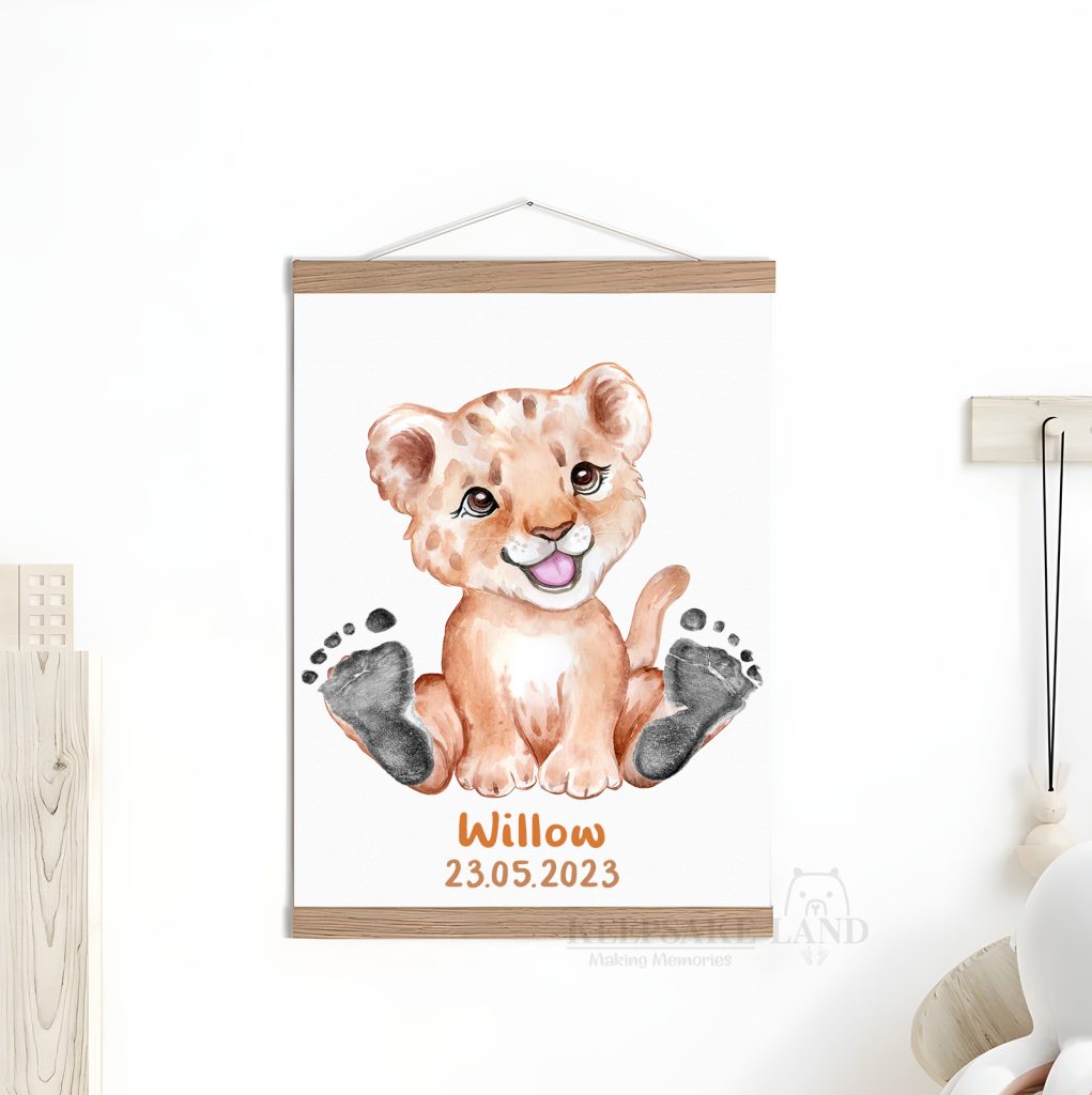 personalised-lion-footprint-kit-personalised-gifts-cute