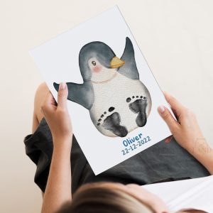 Personalised Baby Penguin Footprint Keepsake Kit 1
