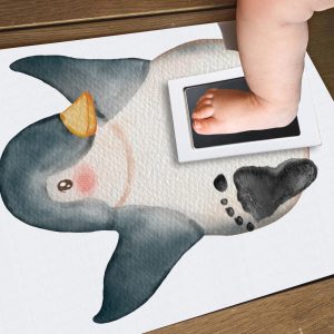 Personalised Baby Penguin Footprint Keepsake Kit 2