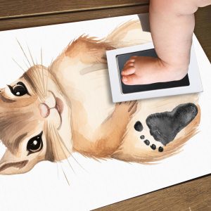 Baby Chipmunk Personalised Footprint Set For Nursery Decor 1