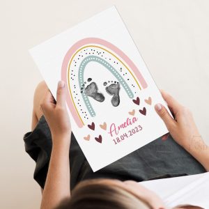 Customised Rainbow Baby Footprint Kit - Nursery Decor 2