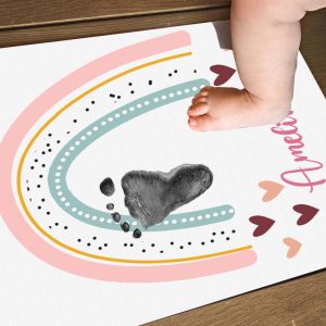 Customised Rainbow Baby Footprint Kit - Nursery Decor 3