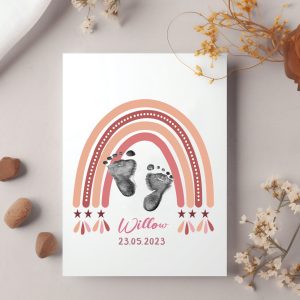 Customised Rainbow Baby Footprint Kit for Baby Shower 4