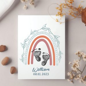 Customised Rainbow Baby Footprint Kit 4