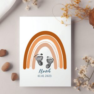 Vintage Rainbow Baby Footprint DIY Kit for Nursery Room 4