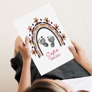 Boho Rainbow Baby Footprint Kit for Nursery Room 1