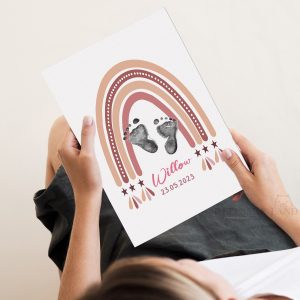 Customised Rainbow Baby Footprint Kit for Baby Shower 3