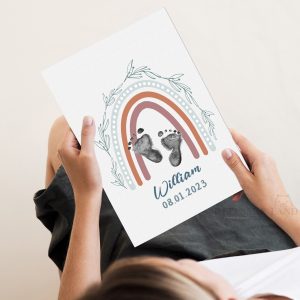 Customised Rainbow Baby Footprint Kit 3