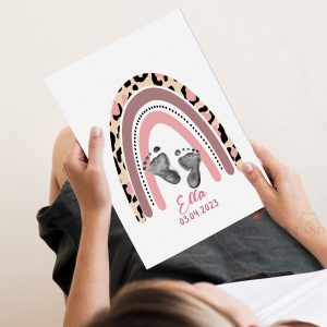 Bohemian Rainbow Baby Footprint Kit 3
