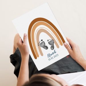 Vintage Rainbow Baby Footprint DIY Kit for Nursery Room 3