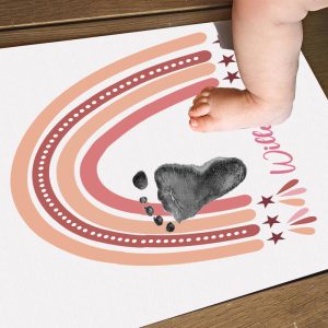 Customised Rainbow Baby Footprint Kit for Baby Shower 2