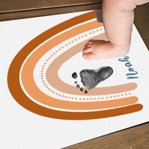 Vintage Rainbow Baby Footprint DIY Kit for Nursery Room 1