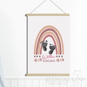 Customised Rainbow Baby Footprint Kit for Baby Shower 1