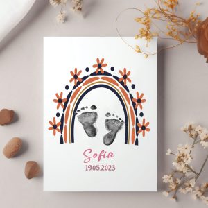 Boho Rainbow Baby Footprint Kit for Nursery Room 4