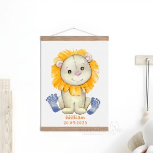 Personalised Lion Footprint Kit for Nursery Room