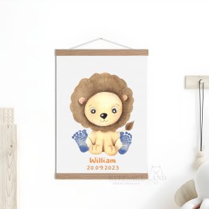 Personalised Lion Footprint Kit for Nursery Room 3