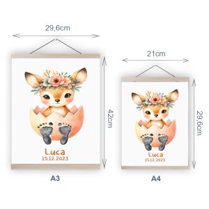 Personalised Baby Fawn Footprint Kit for Easter Keepsake 1