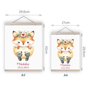 Personalised Baby Fox Footprint Kit for Easter Keepsake 1