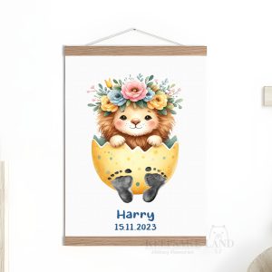 Personalised Baby Lion Footprint Kit for Easter Keepsake