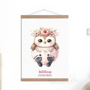 Personalised Baby Owl Footprint Kit for Easter Keepsake