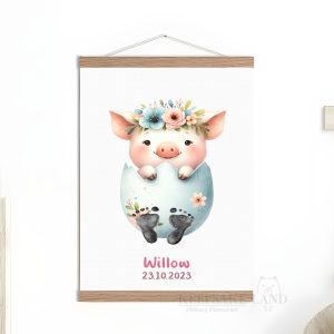 Personalised Baby Pig Footprint Kit for Easter Keepsake